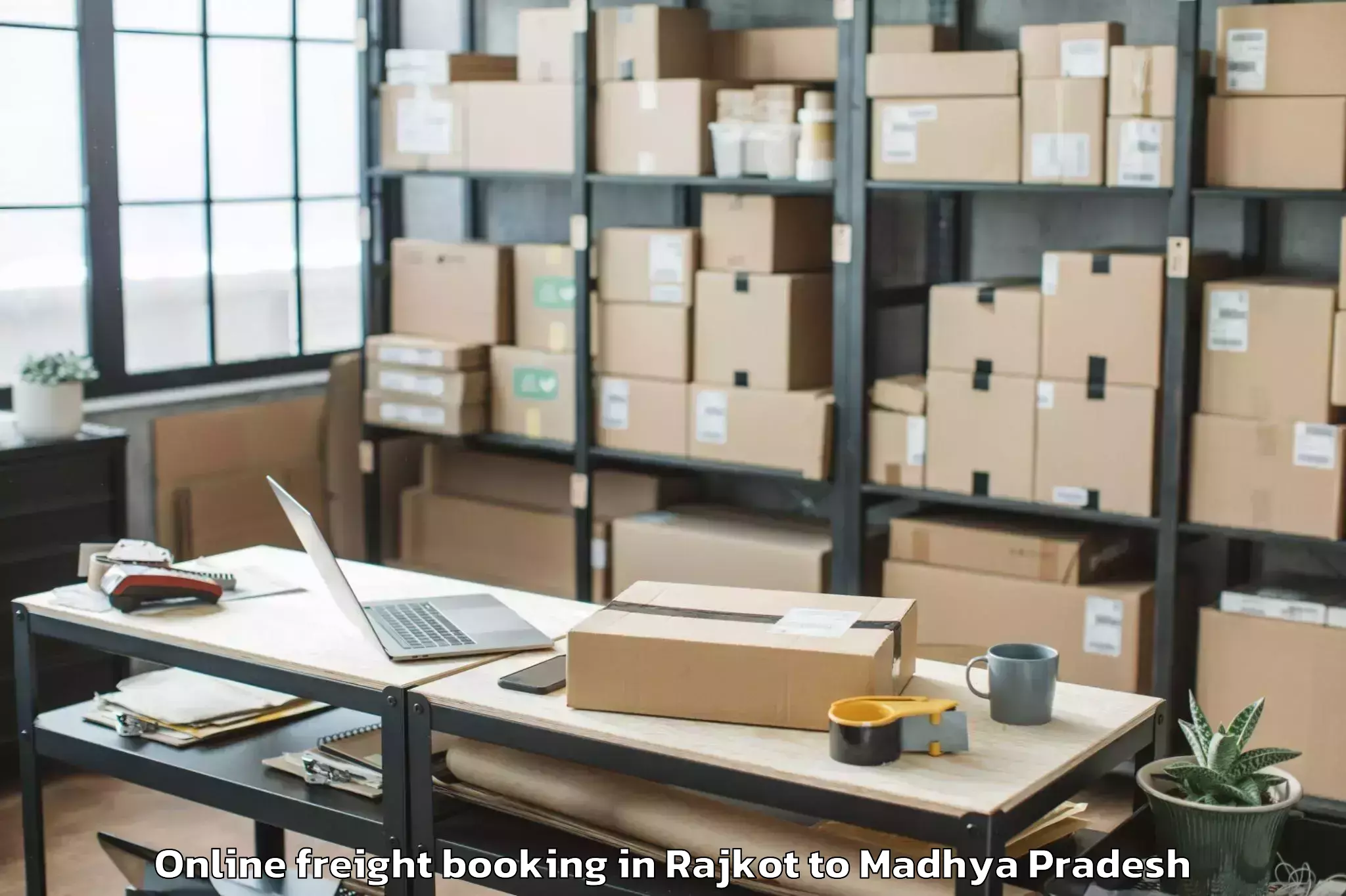 Top Rajkot to Kutauli Online Freight Booking Available